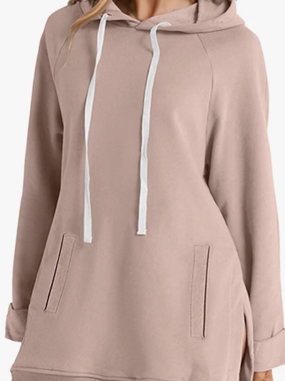 The warmy: the oversized hoodie dress in Dusty/khaki - medium
